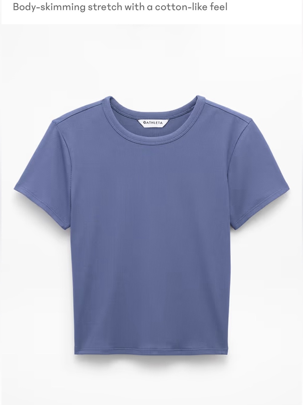 Athleta Signature Rib Crop Tee Sz M